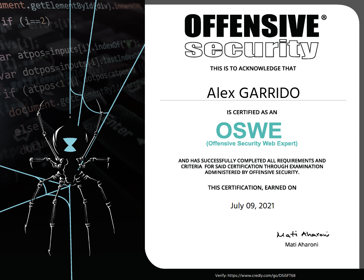 OSWE Cert