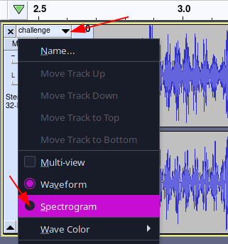 Audacity - Afficher le spectre