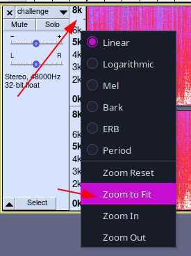 Audacity - Adapter le spectre